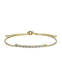 Petite Pavé Station Chain Bracelet in 18K Yellow Gold