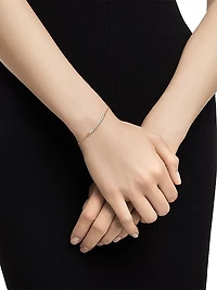 Petite Pavé Station Chain Bracelet in 18K Yellow Gold