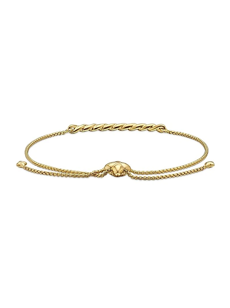 Petite Pavé Station Chain Bracelet in 18K Yellow Gold