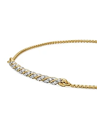 Petite Pavé Station Chain Bracelet in 18K Yellow Gold