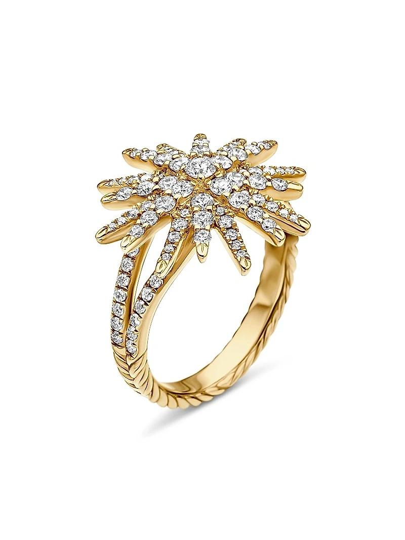 The Starburst 18K Yellow Gold & Diamond Pavé Ring