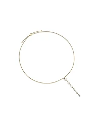 Pearl and Pavé Y Necklace in 18K Yellow Gold with Pearls and Diamonds