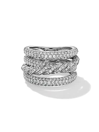 Pavéflex 4-Row Ring 18K White Gold With Diamonds