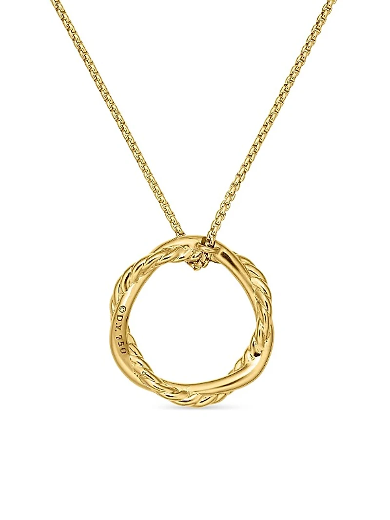 Petite Infinity Pendant Necklace in 18K Yellow Gold with Diamonds, 18mm