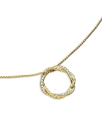 Petite Infinity Pendant Necklace in 18K Yellow Gold with Diamonds, 18mm