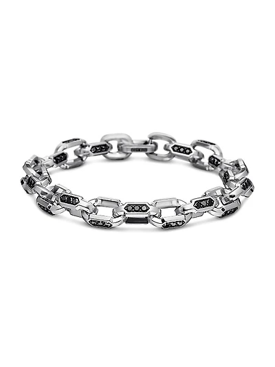 Faceted Chain Bracelet in Sterling Silver