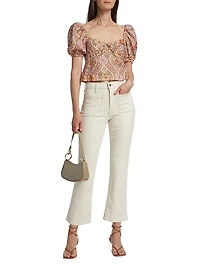 Melanie Floral Puff-Sleeve Top