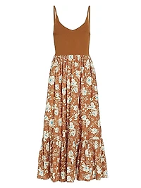 Halsey Mixed Media Midi-Dress