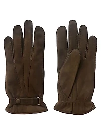 Original Label Cashmere-Lined Suede Gloves