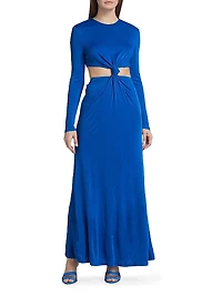 Knotted Cut-Out Maxi Dress