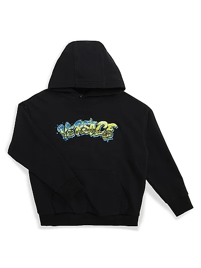 Little Girl's & Girl's Graffiti Logo Embellished Hoodie