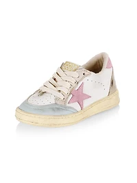 Baby Girl's, Little Girl's & Ballstar Laminated Suede Star Sneakers