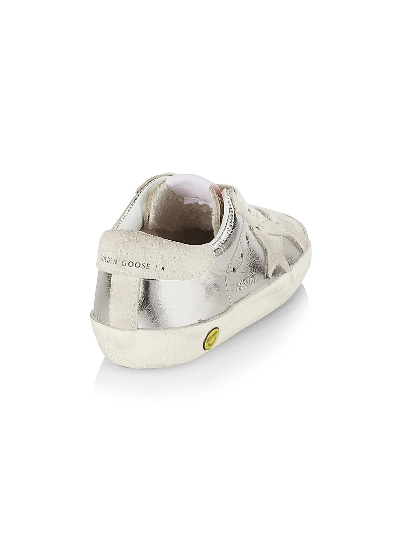 Baby Girl's, Little Girl's & Super-Star Laminated Suede Star Sneakers