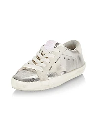 Baby Girl's, Little Girl's & Super-Star Laminated Suede Star Sneakers