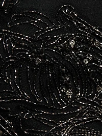 Beaded & Open-Back Satin Gown