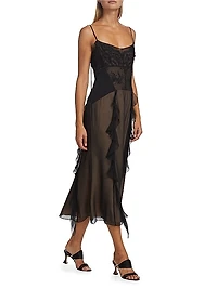 Cosmic Floral Sheer Tulle Dress