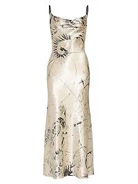 Cosmic Floral Satin Gown