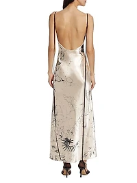 Cosmic Floral Satin Gown