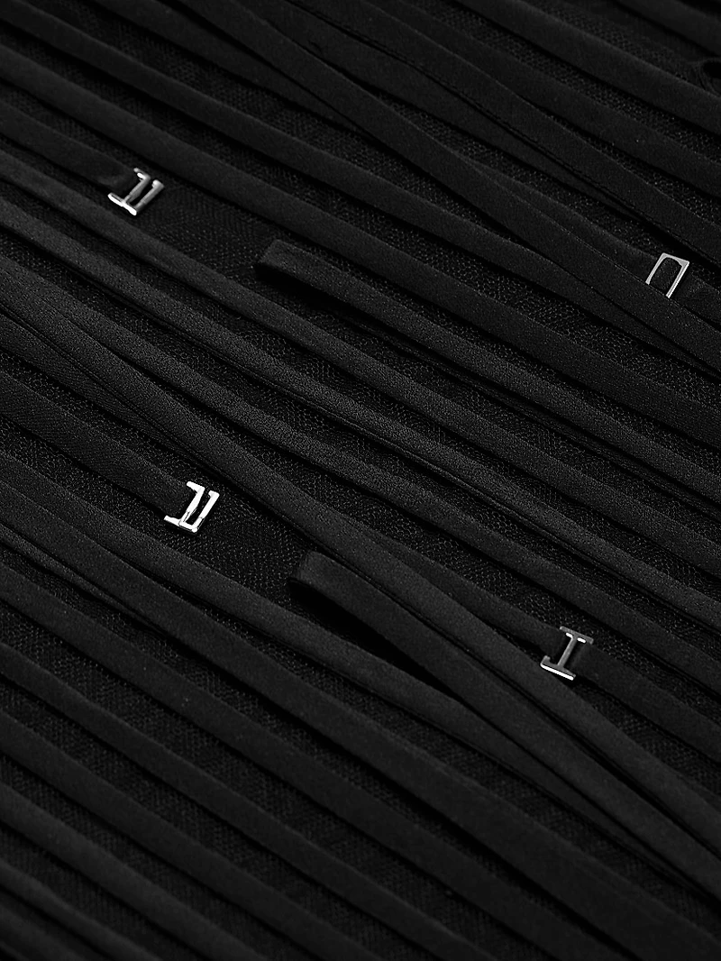 Embroidred Fringe Tulle Minidress