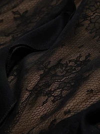 Ruffle-Embellished Lace Gown