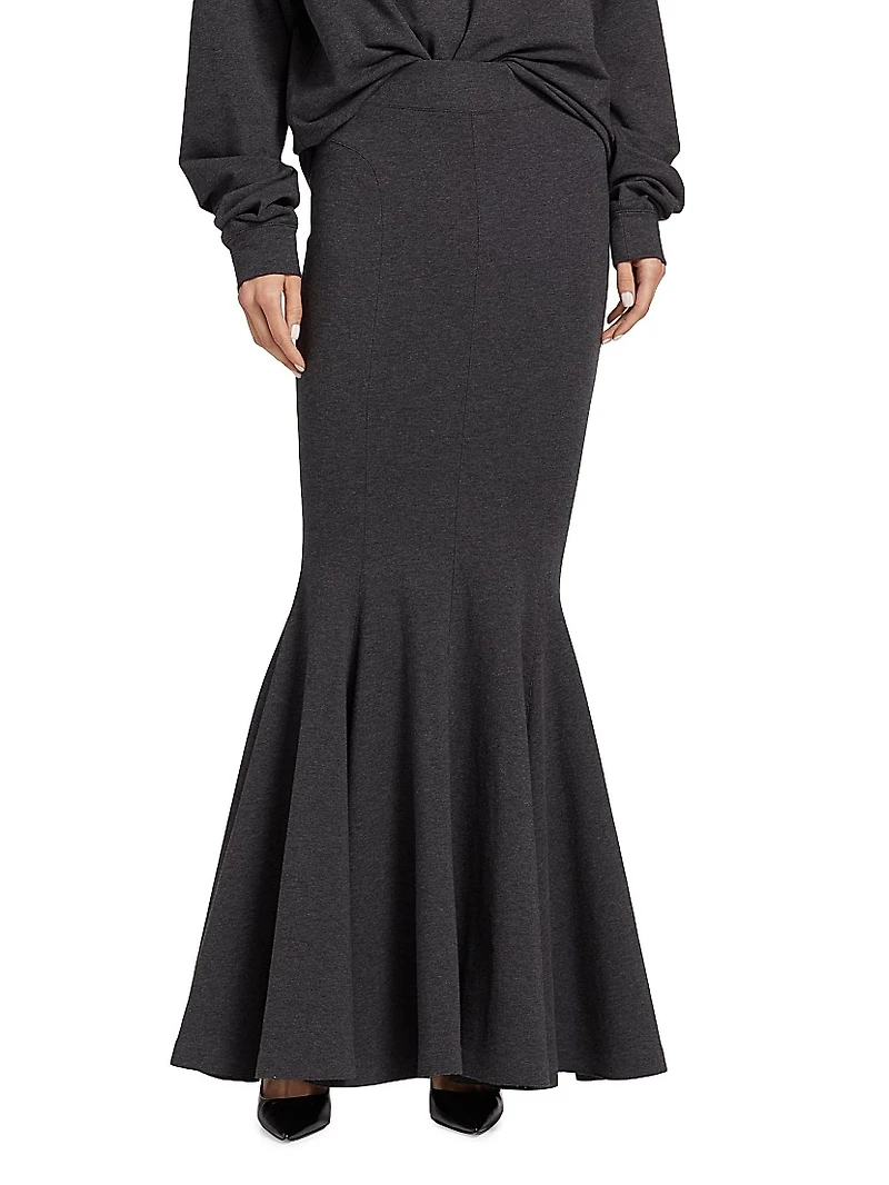 Jersey Fishtail Maxi Skirt