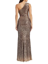 Sariah Asymmetric Sequin Gown