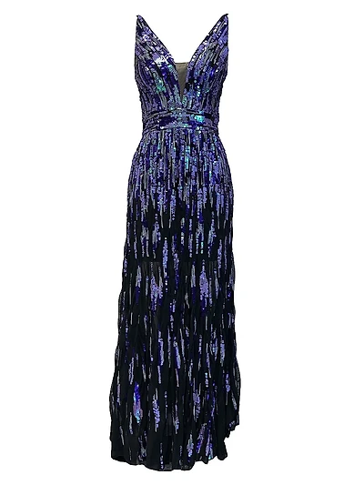 Samira Fit-&-Flare Sequin Gown