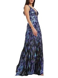 Samira Fit-&-Flare Sequin Gown