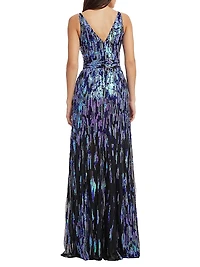 Samira Fit-&-Flare Sequin Gown