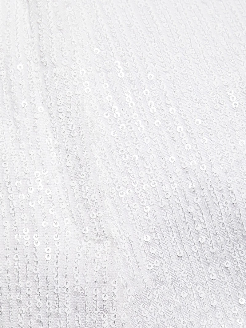 Water Sequin Straight-Leg Pants