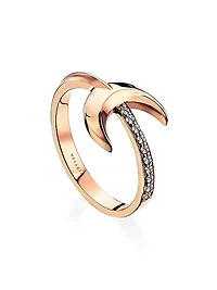 High Moon Mini 18K Rose Gold & 0.12 TCW Diamond Crescent Ring