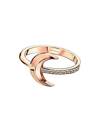 High Moon Mini 18K Rose Gold & 0.12 TCW Diamond Crescent Ring