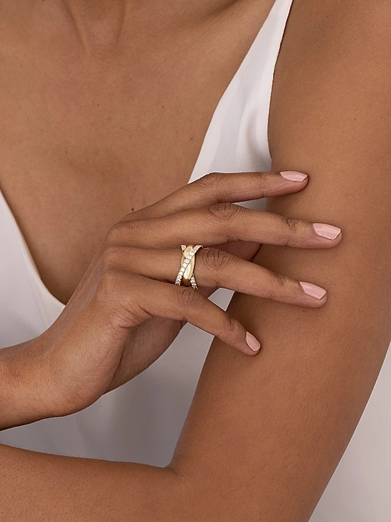 Grace 18K Yellow Gold & 0.73-0.81 TCW Diamond X Ring