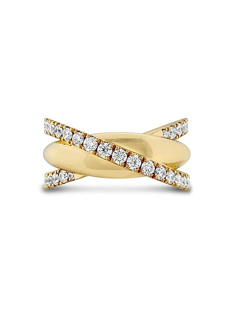 Grace 18K Yellow Gold & 0.73-0.81 TCW Diamond X Ring