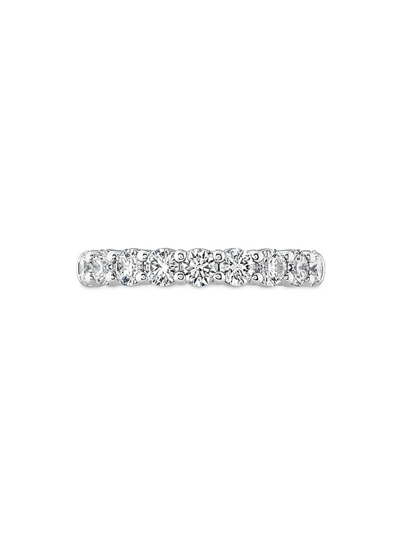 Signature 18K White Gold & - TCW Diamond 9-Stone Band