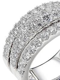 Grace 18K White Gold & 1.68 TCW Diamond Triple-Row Ring