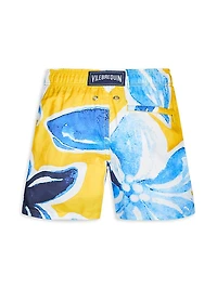 Little Boy's & Macro Raiatea Print Swim Trunks