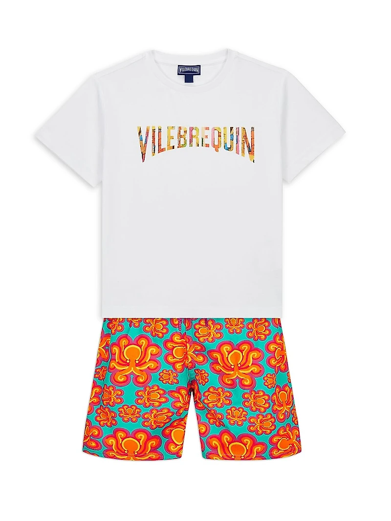 Little Boy's & Poulpes Neoprene Swim Trunks