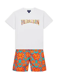 Little Boy's & Poulpes Neoprene Swim Trunks