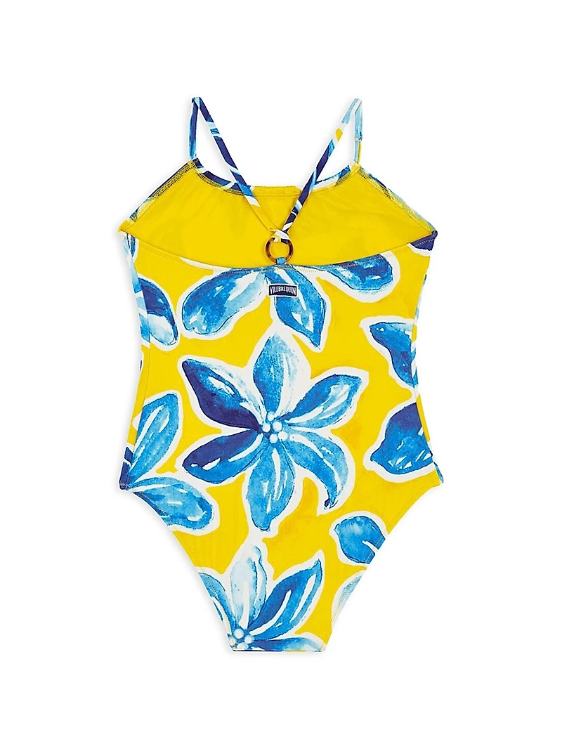Little Girl's & Macro Raiat Print One-Piece Swimsuit