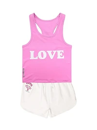 Little Girl's & Girl's Iscream x Theme Love Sports Top