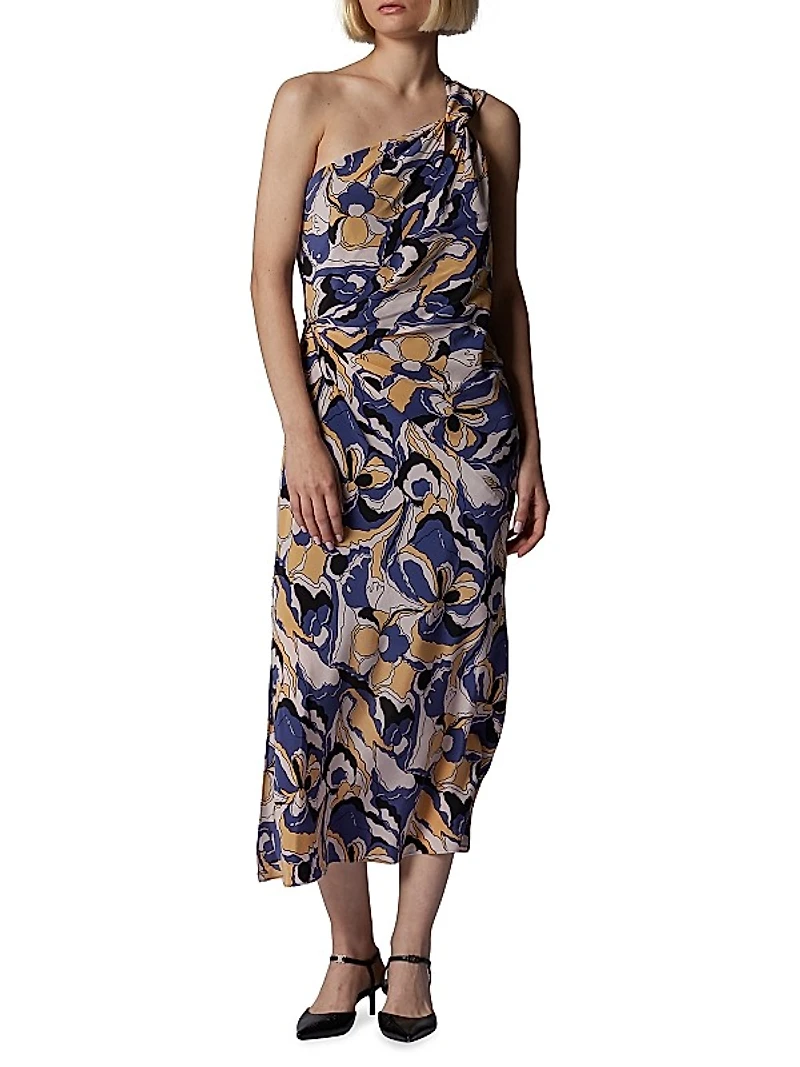 Eden Abstract One-Shoulder Dress