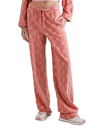 Velvet Logo Straight-Leg Pants