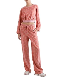 Velvet Logo Straight-Leg Pants