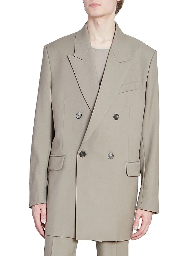 Double-Breasted Oversized Wool Jacket