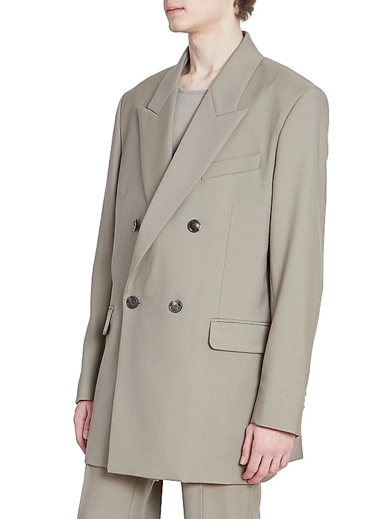 Double-Breasted Oversized Wool Jacket