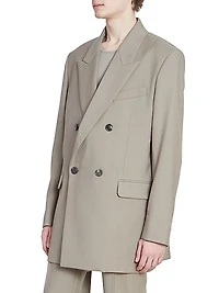 Double-Breasted Oversized Wool Jacket