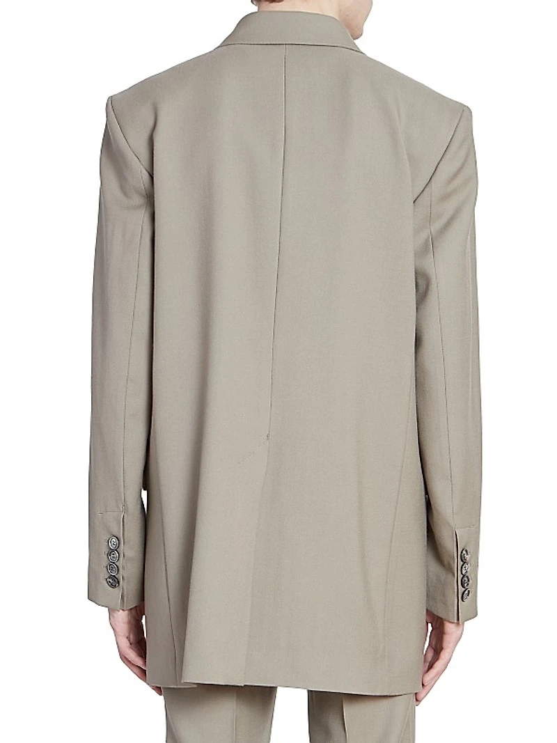 Double-Breasted Oversized Wool Jacket
