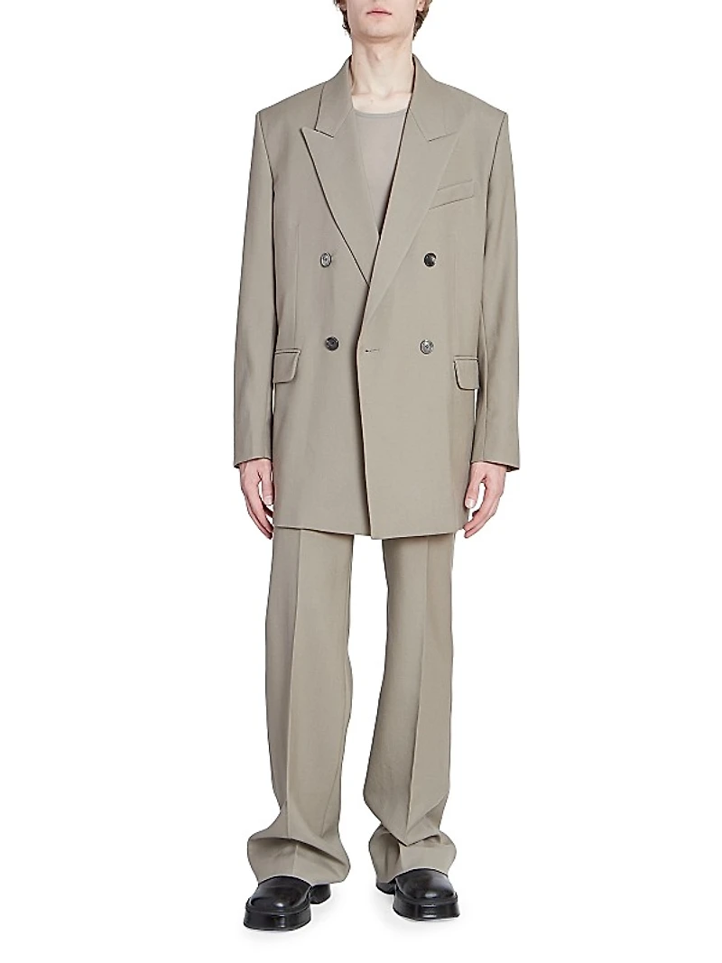 Double-Breasted Oversized Wool Jacket