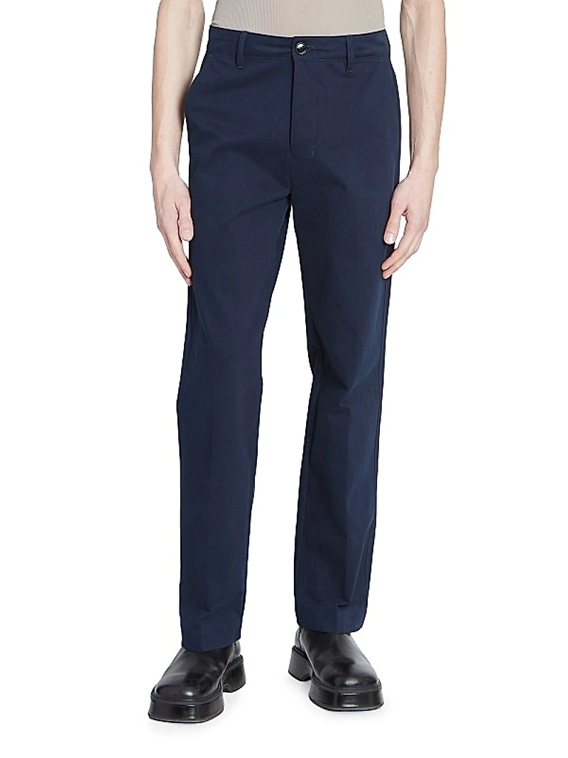 Straight-Fit Cotton Trousers